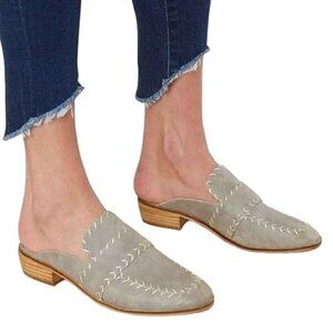 Mi iM Simone Mule Shoe‎ Embroidered Vegan Leather Slip On Closed Toe Shoe 8.5